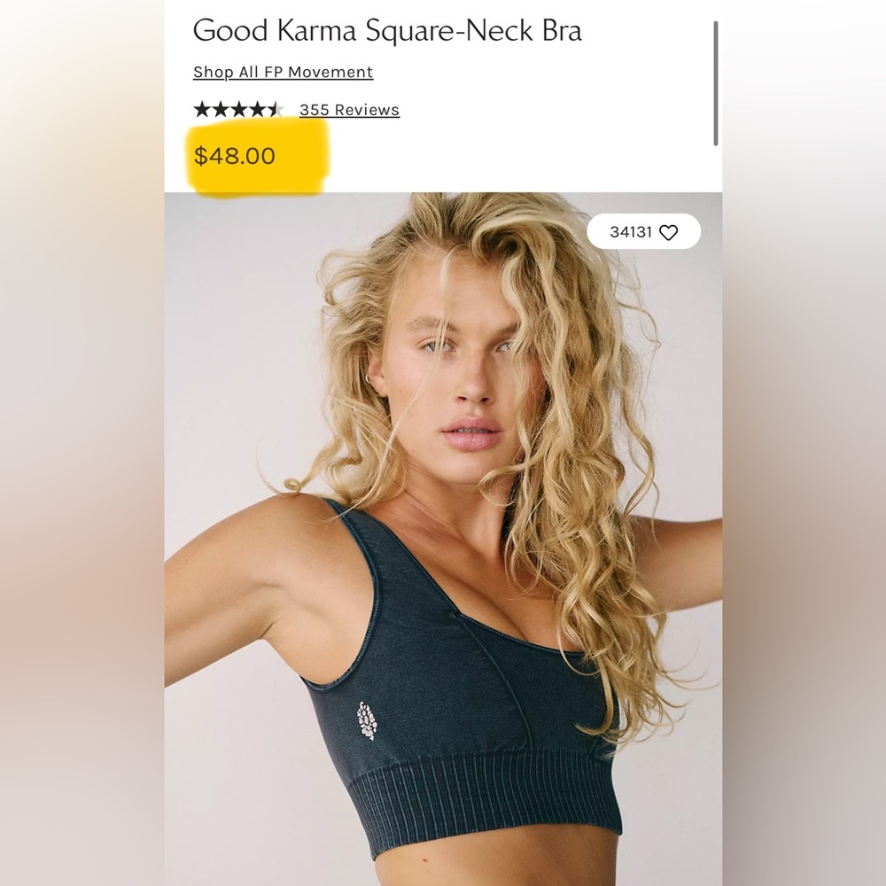 NWOT Good Karma Square Neck Sports Bra 
Your Price: $17
Size: XS/S OB1086898 - Picture 2 of 13